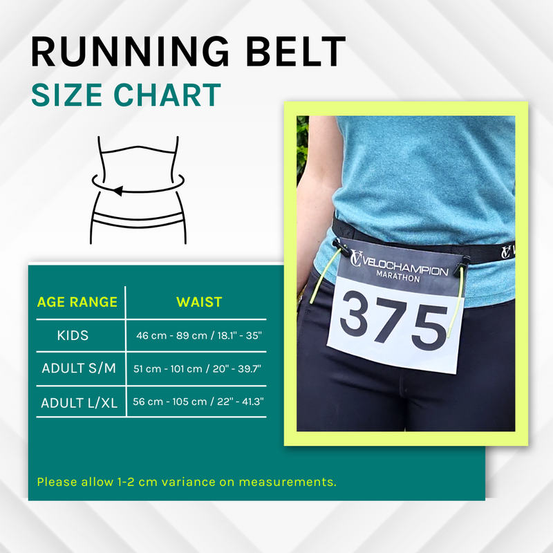 VeloChampion Triathlon / Running Race Number Belt Fully Adjustable - Adult L/XL