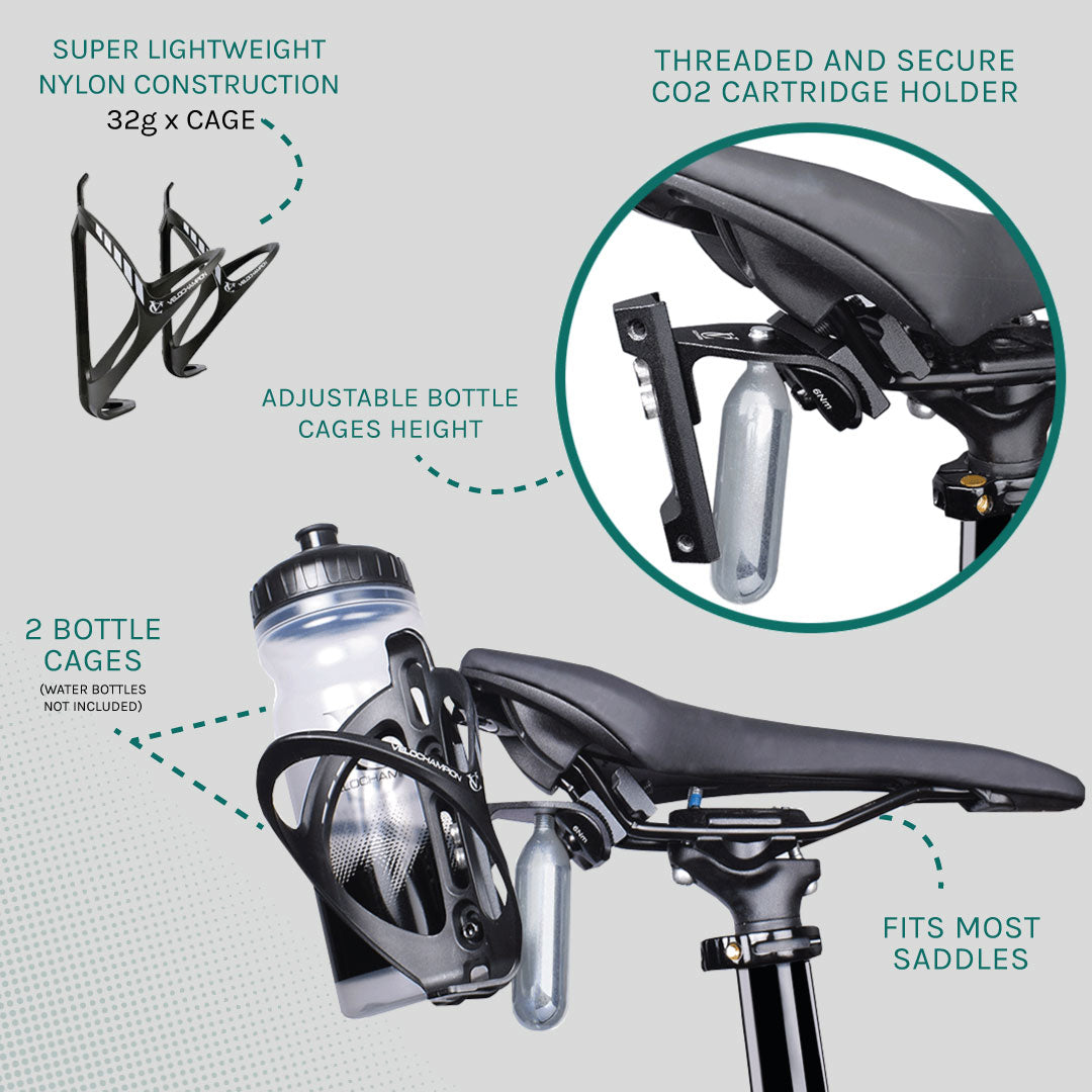 Premium Double Bottle Cage Mounting Kit | VeloChampion